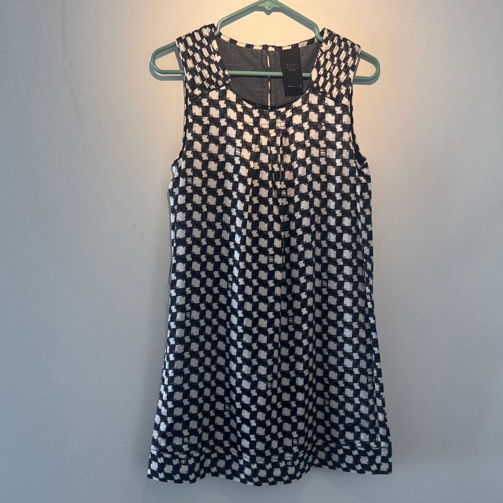 G-Star Black and White Checkered Mini Dress